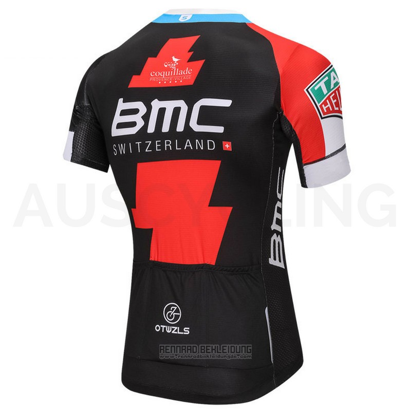 2018 Fahrradbekleidung BMC Rot und Shwarz Trikot Kurzarm und Tragerhose